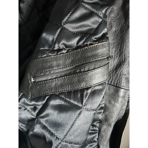 Vintage SA’HER Leathers Motorcycle Jacket Embossed “AMERICA” Eagle 80s L - Picture 7 of 16